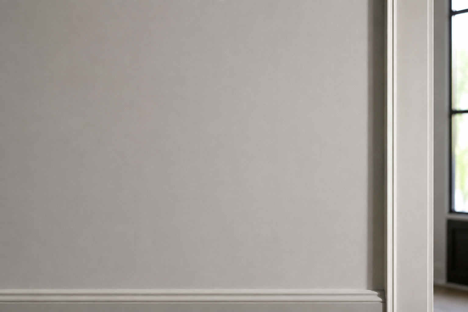 Matte painted wall showing far less visible surface texture than a glossy finish under similar light