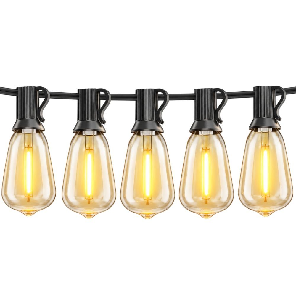 addlon 100FT Outdoor String Lights ST38 LED with Remote