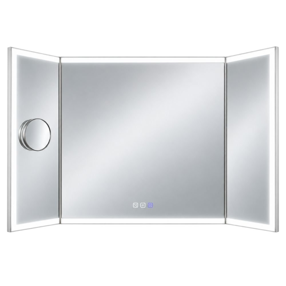 All Sum Home TriFold LED Mirror With Magnifier