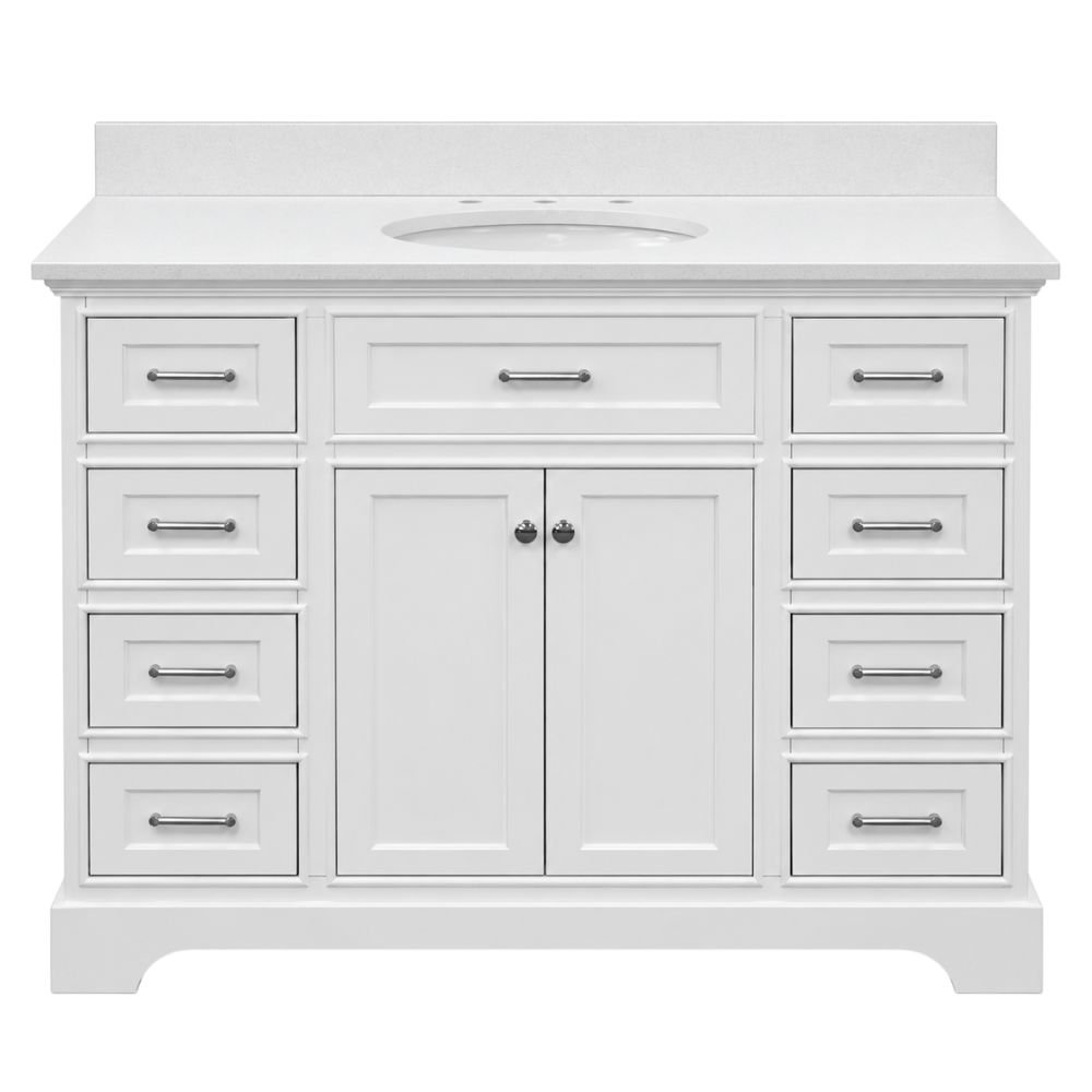 Aria White Vanity With Quartz Top