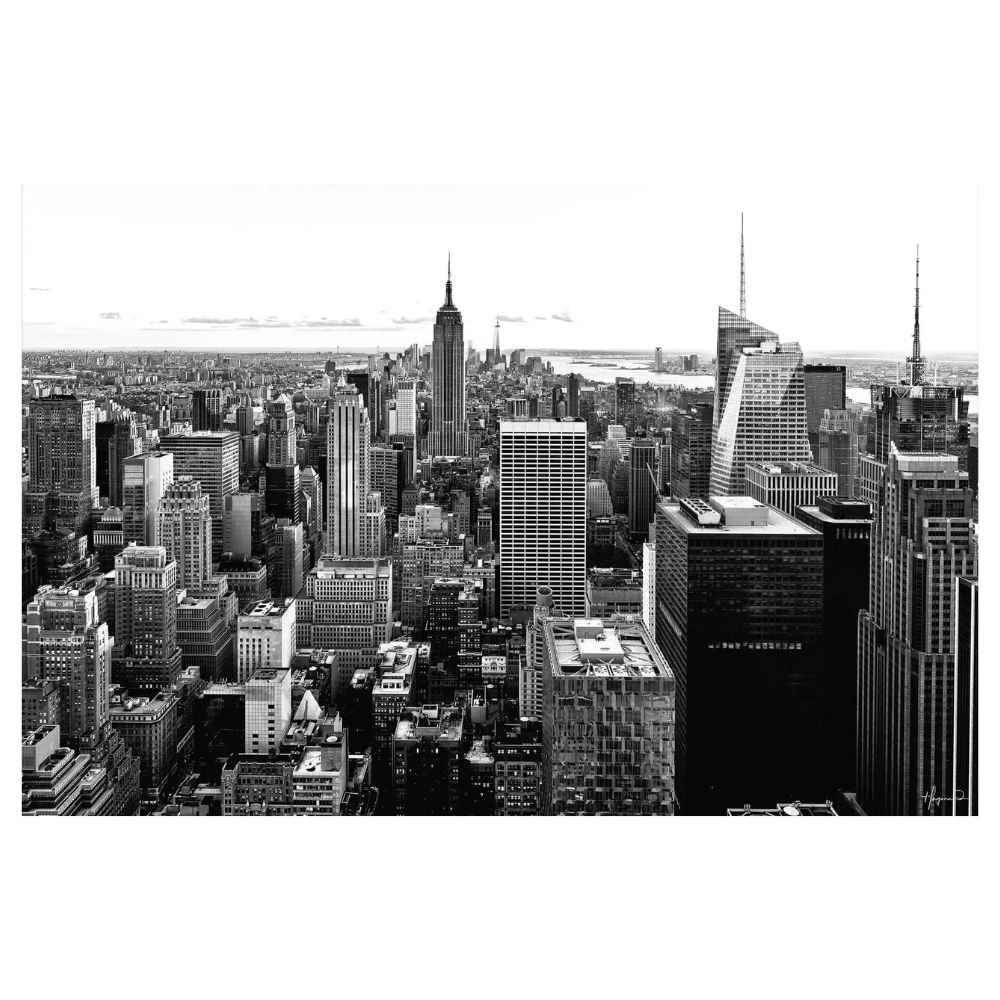 Black and white Manhattan skyline photography print