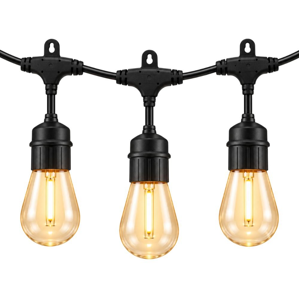 Brightech Ambience Pro Solar Outdoor String Lights, 48ft