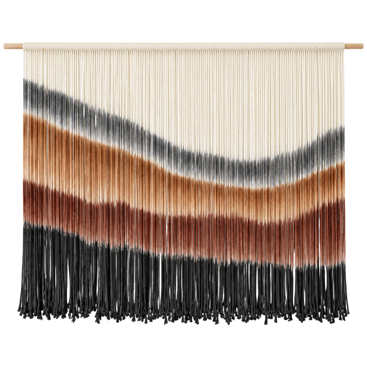 Flber Macrame Wall Hanging, a boho tie-dye tapestry