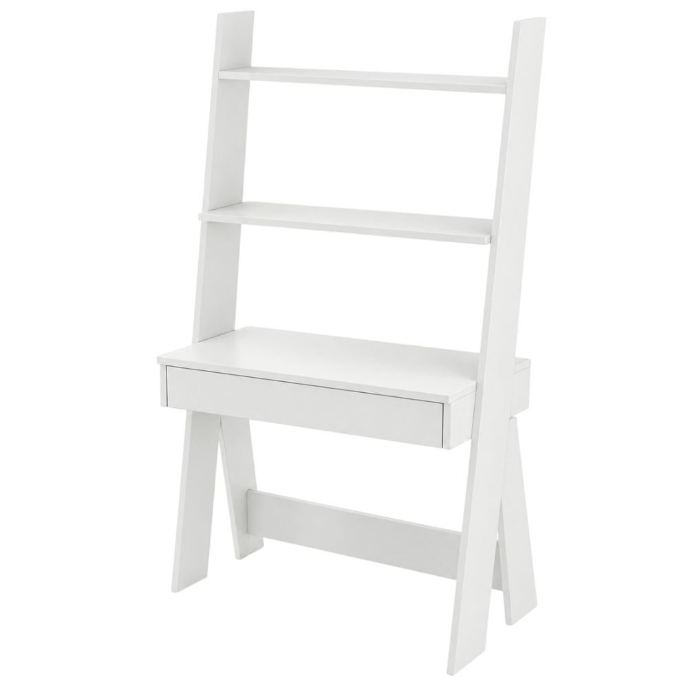 Giantex 3-Tier Ladder Desk With Drawer (White)