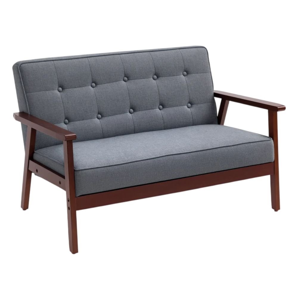 HOMCOM 2-Seat Loveseat, Linen-Touch Fabric