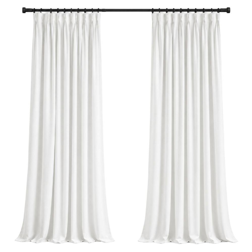 Lila 100% blackout drape with pinch pleated header