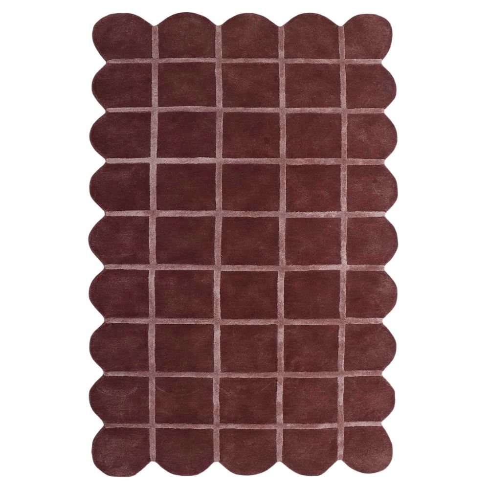 LOOMY Patch Wool-Viscose Rug, Maroon