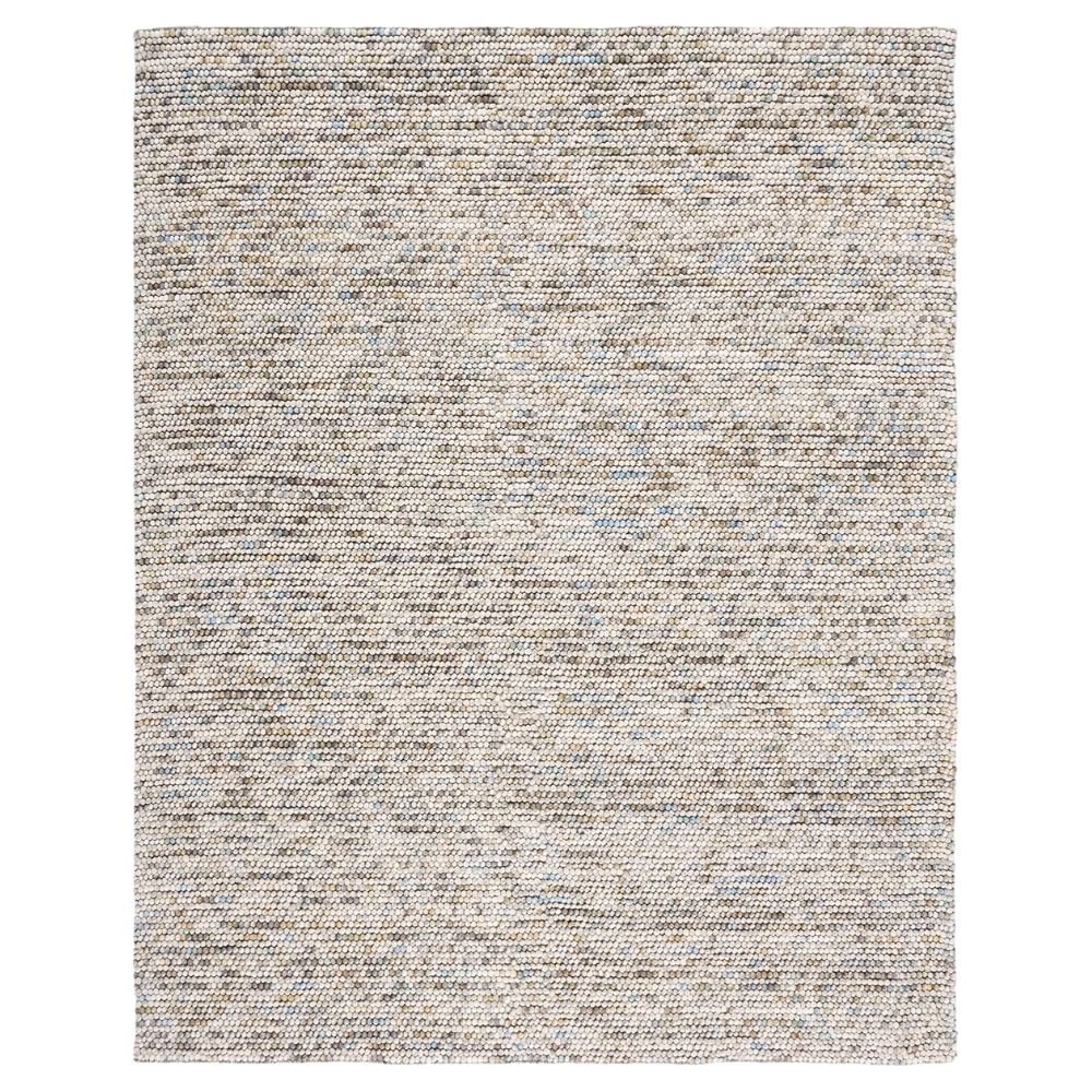 Handmade wool-blend area rug with a chunky-knotted texture in ivory and multi tones, 8 by 10 feet.