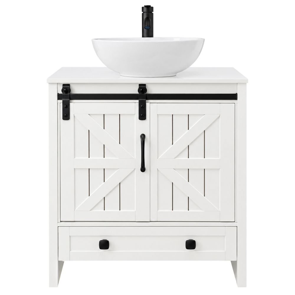 Sigsyl Vessel Sink Vanity With Faucet
