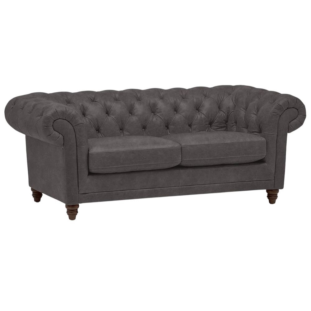 Stone & Beam Bradbury Chesterfield Leather Loveseat
