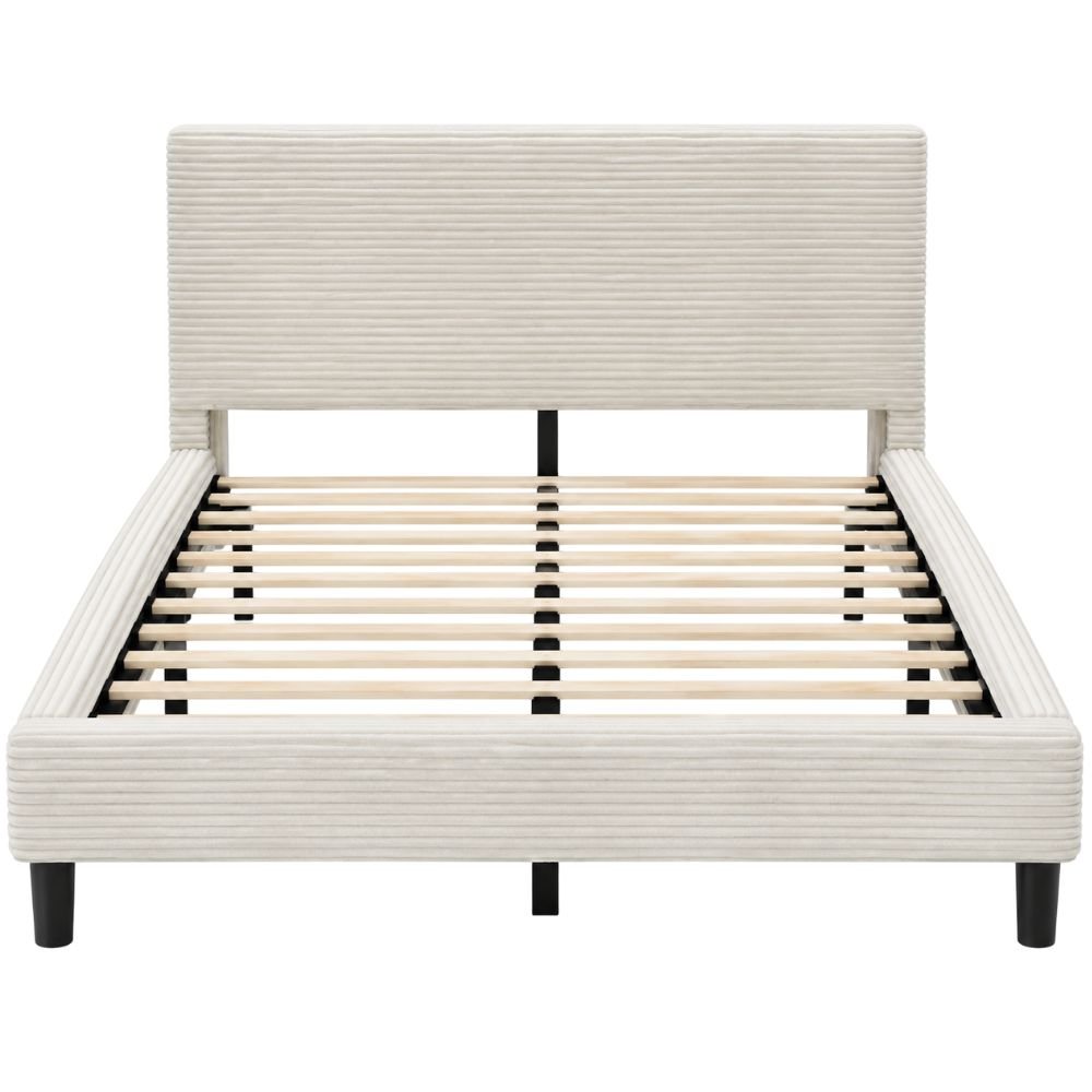 SweetNight Corduroy Upholstered Cloud Platform Bed Frame