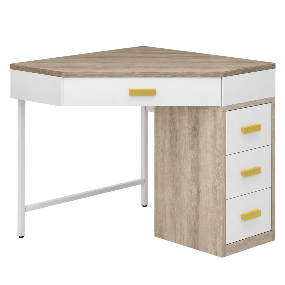 Tribesigns Triangle Corner Desk With Drawers