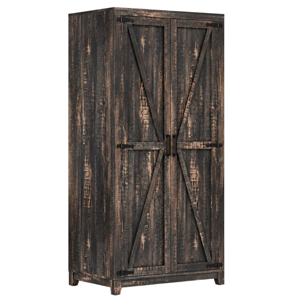 AMERLIFE Farmhouse Wardrobe With Barn Doors