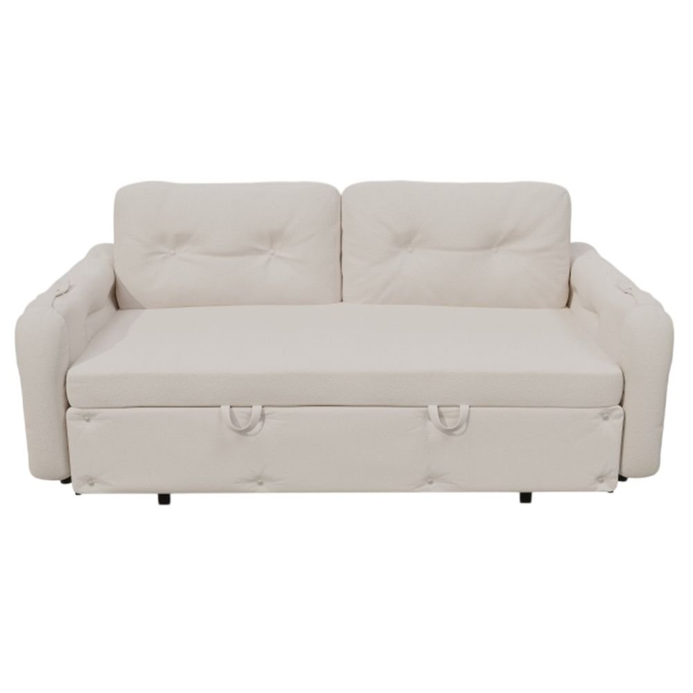 Hydraulic Convertible Sleeper Loveseat With Storage
