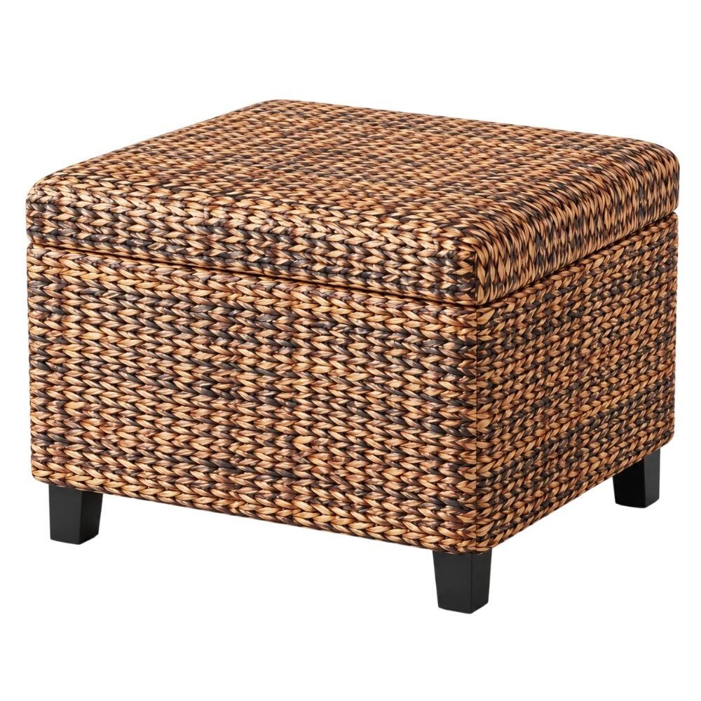 BIRDROCK HOME Woven Seagrass Storage Ottoman