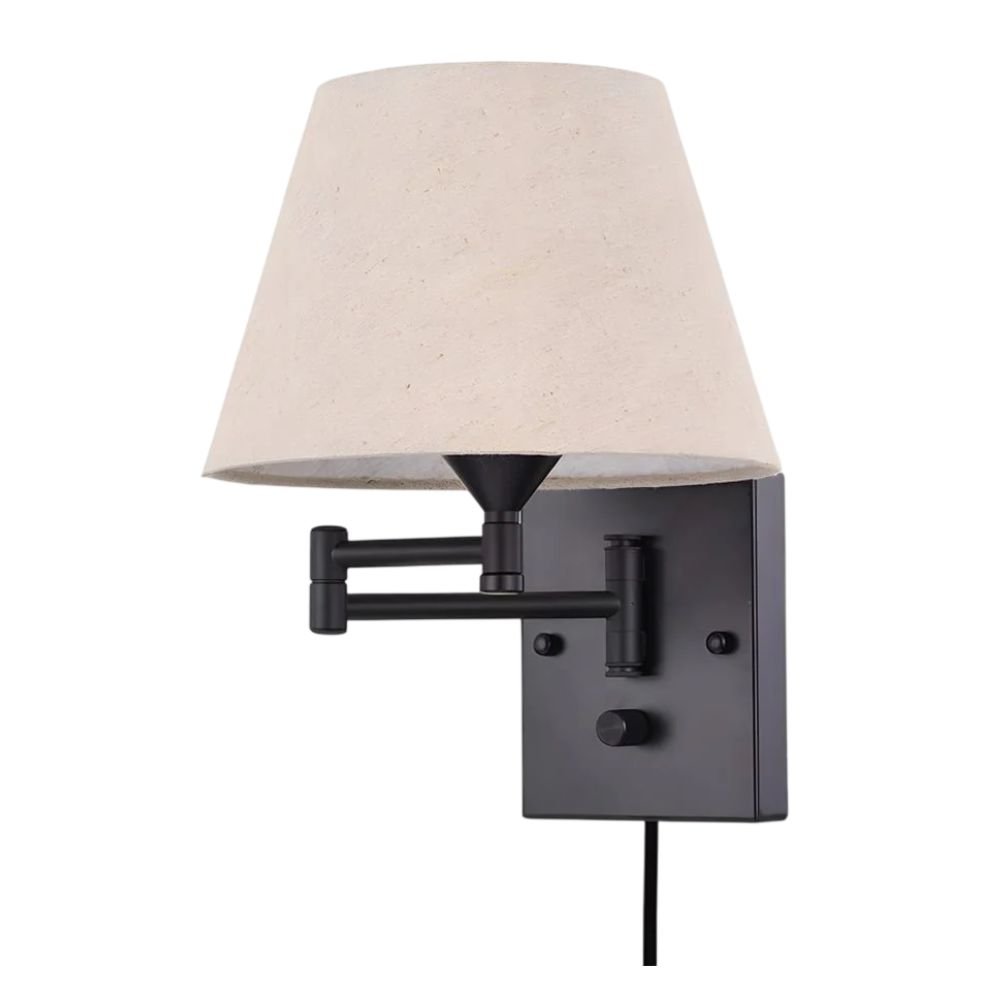 Dazuma Swing Arm Wall Lamp With Fabric Shade
