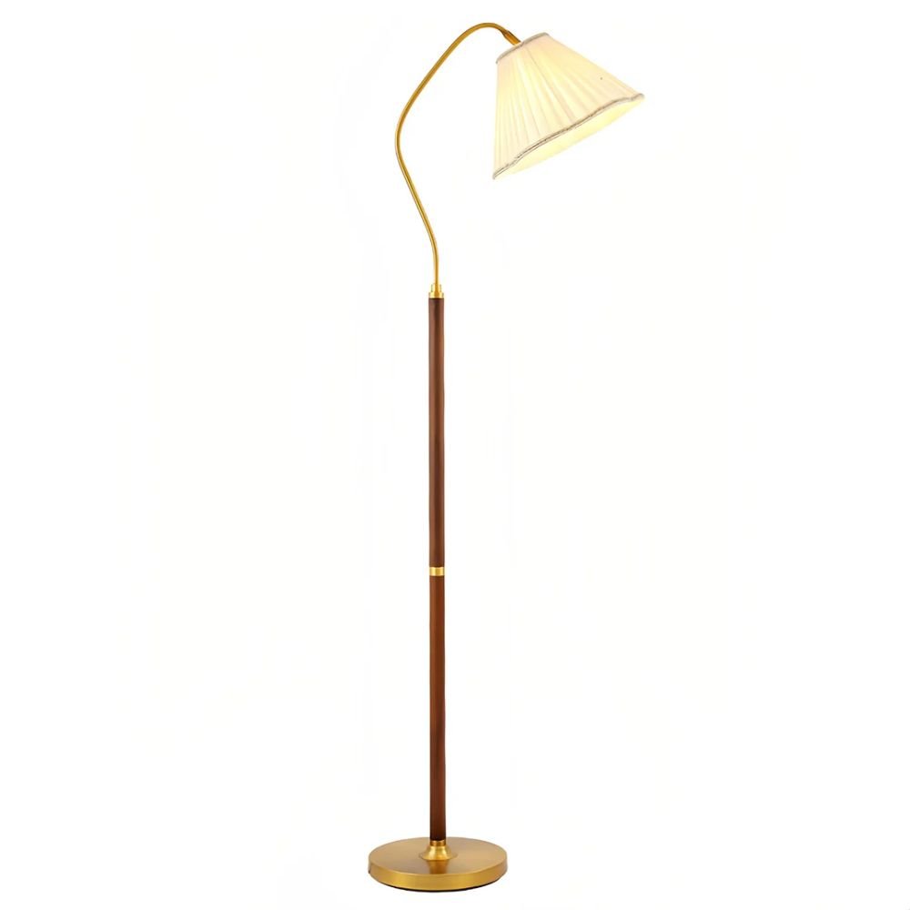 Dazuma Walnut Floor Lamp With Fabric Shade