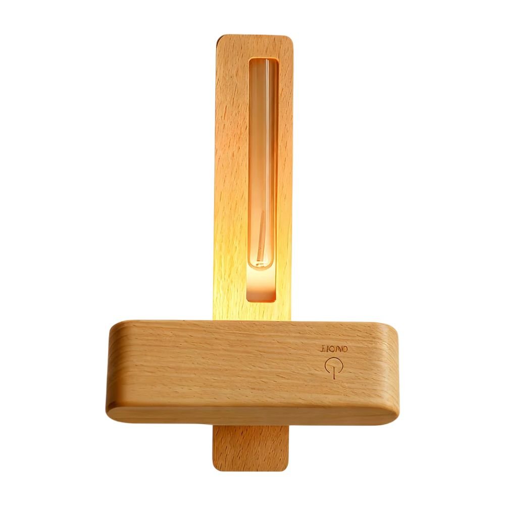 Dazuma Wooden Magnetic Wall Light With Glass Vase