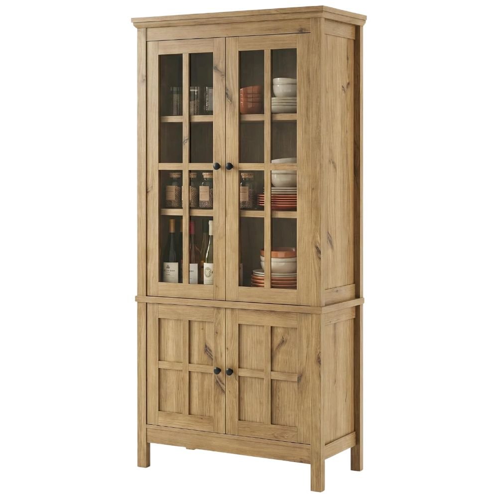 Foxemart Farmhouse Pantry With Glass Doors