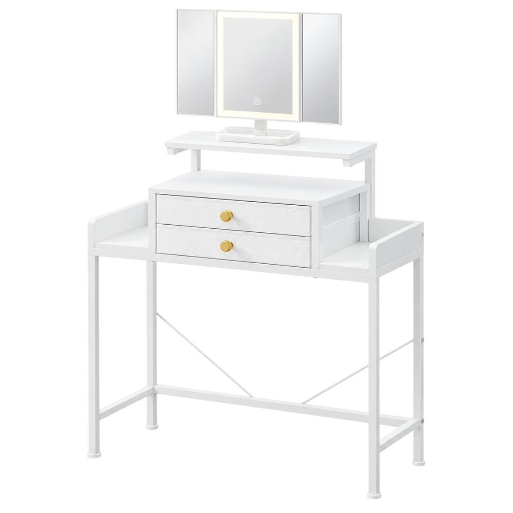 HIGDBFE Vanity Desk With Mirror and Lights