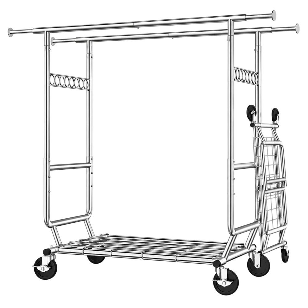 HOKEEPER Collapsible Double-Rod Garment Rack