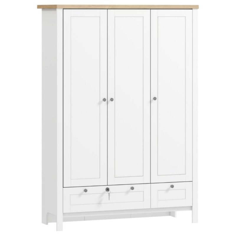 HOMCOM 3-Door Wardrobe With Drawers