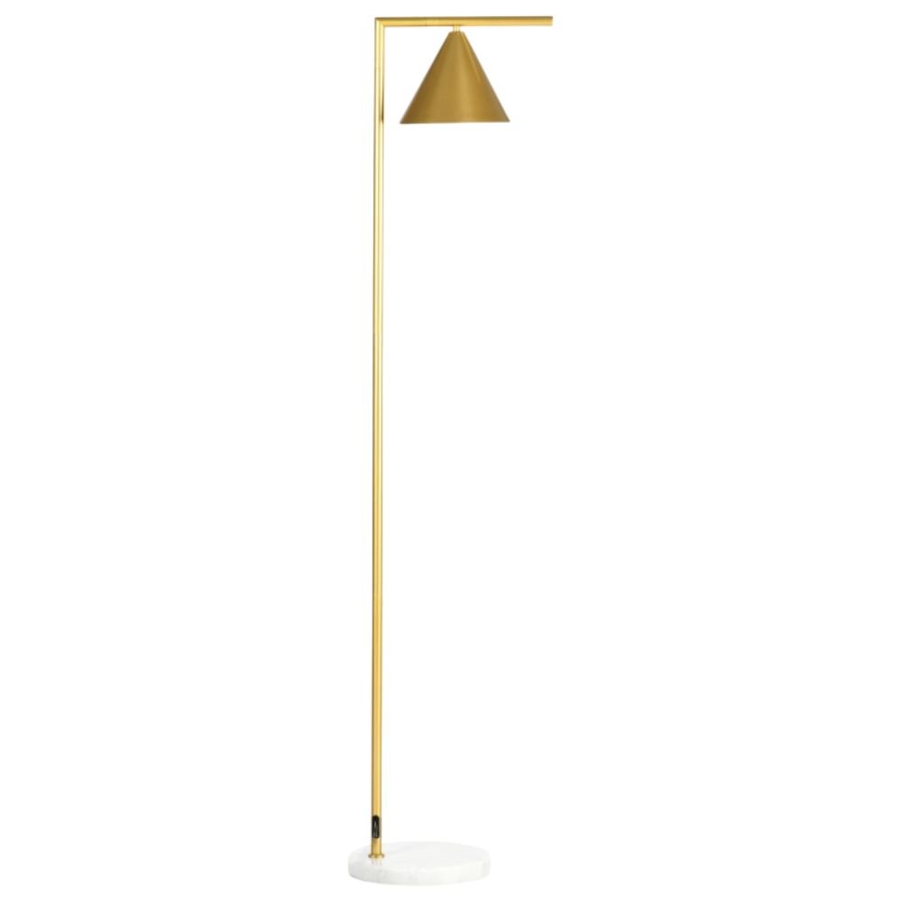 HOMCOM Adjustable Head Floor Lamp, Gold