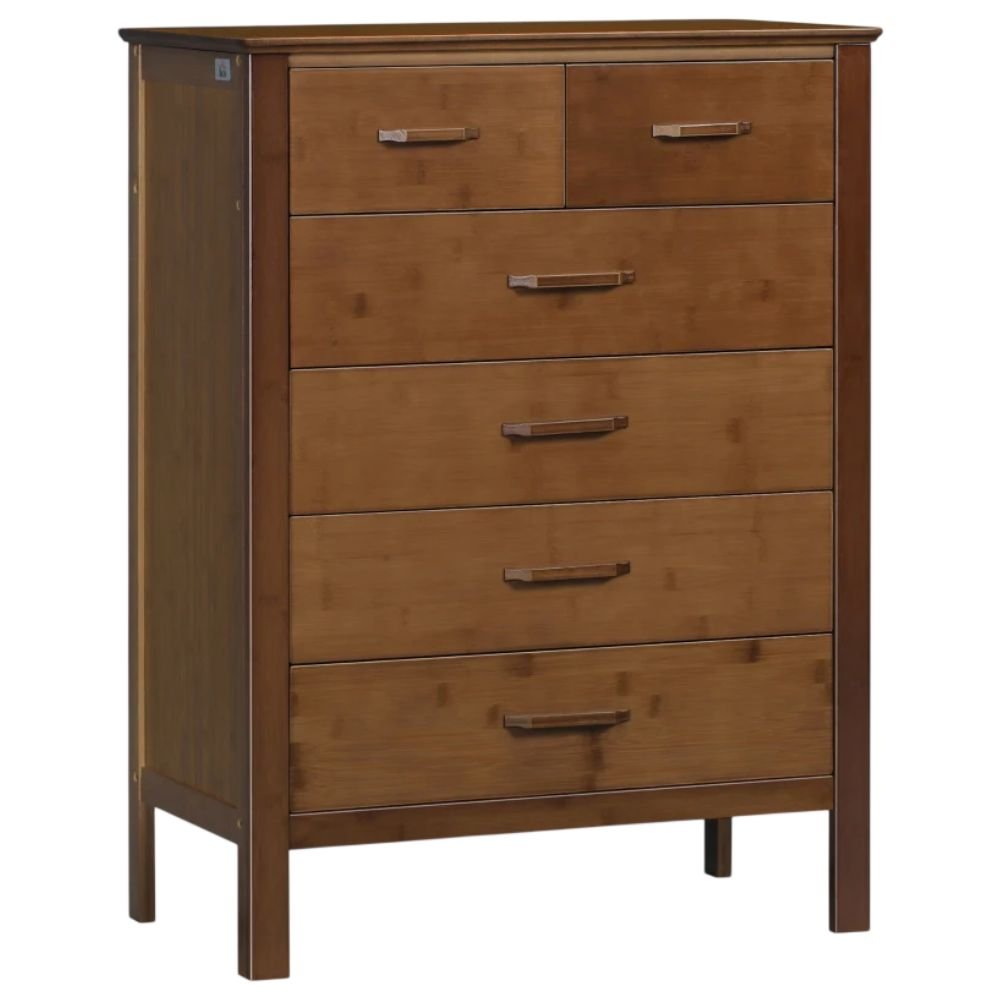 HOMCOM Tall Dresser With Bamboo Frame