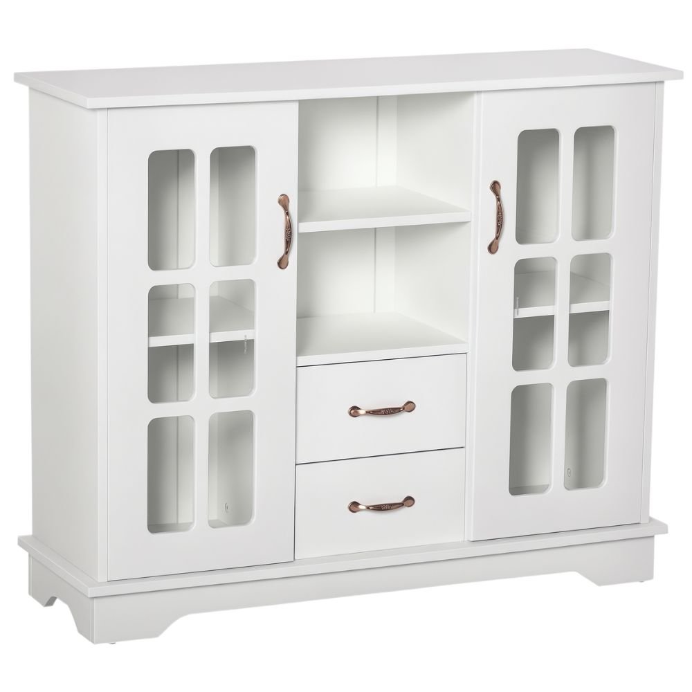 HOMCOM Modern Sideboard With Glass Door and Drawer