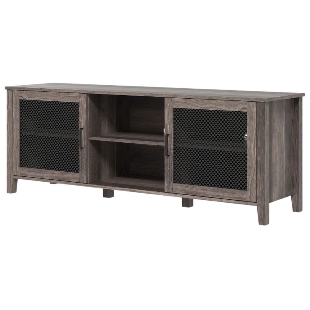 HOMCOM Industrial TV Cabinet With Mesh Doors
