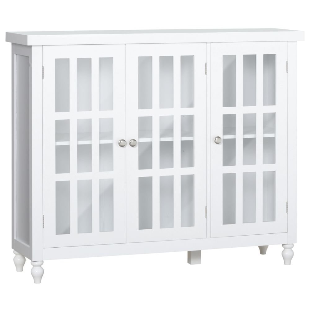 HOMCOM Modern Kitchen Sideboard With Glass Doors