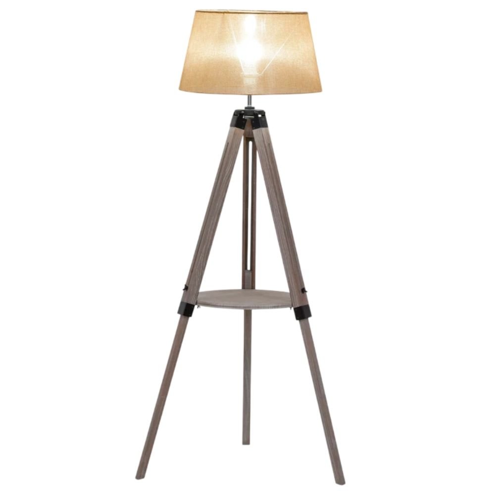 HOMCOM Tripod Floor Lamp With Shelf