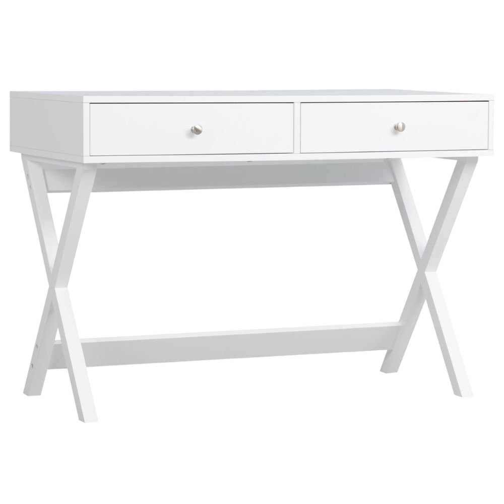 HOMCOM Modern Writing Desk and Vanity Makeup Table