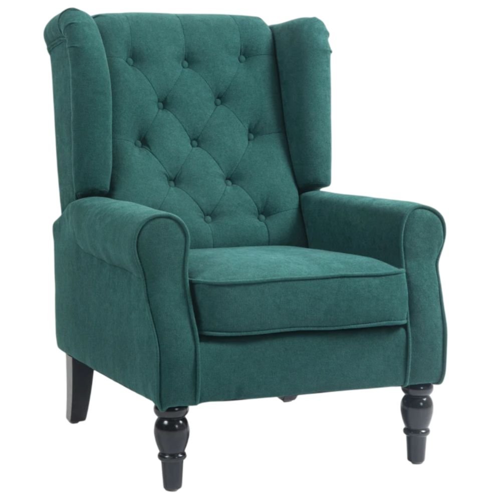 HOMCOM Wingback Accent Chair With Round Armrests