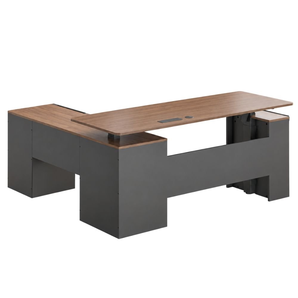 Homrest L-Shaped Electric Standing Desk With Storage