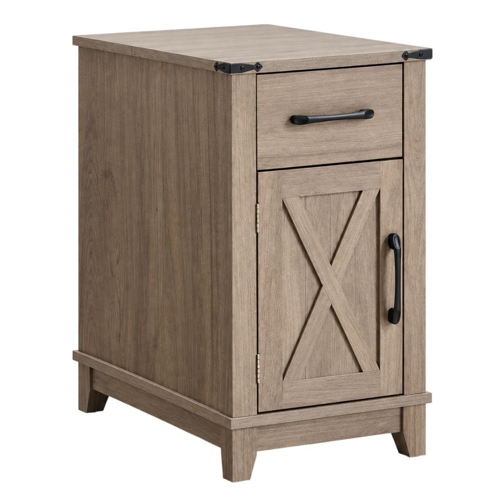 Homrest Farmhouse End Table With Charging Station