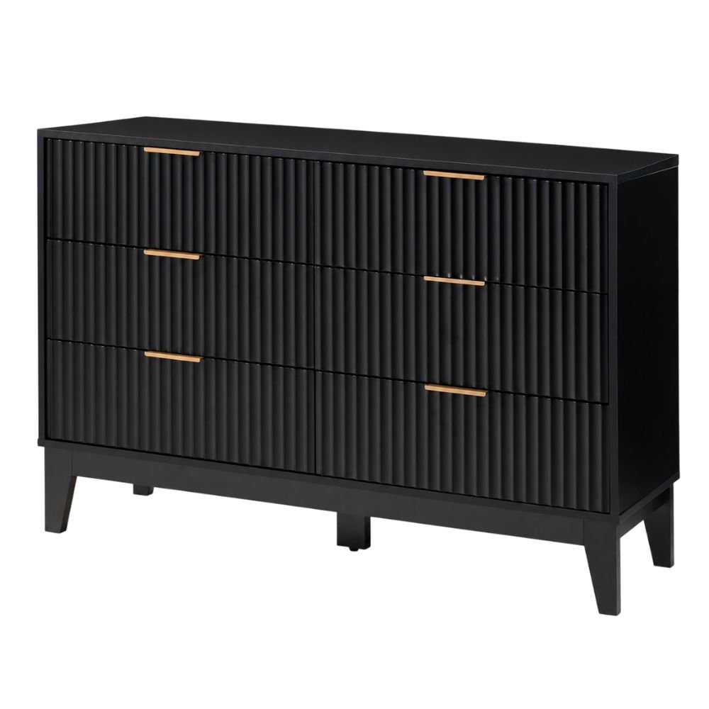 Homrest Fluted 6-Drawer Dresser