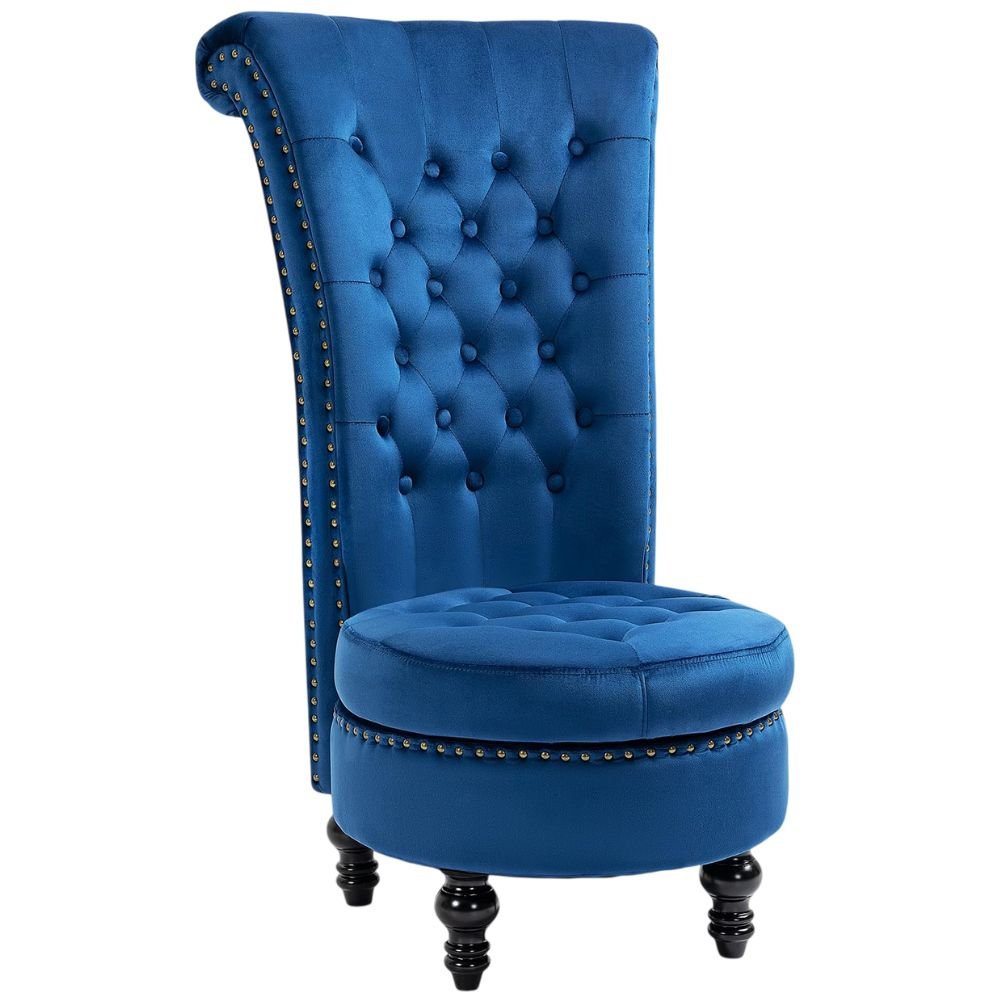 Homrest Throne High-Back Velvet Accent Chair
