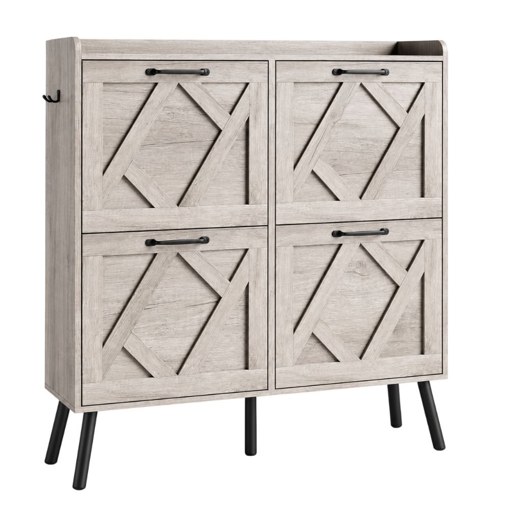 Nicetree Shoe Cabinet With 4 Flip Drawers