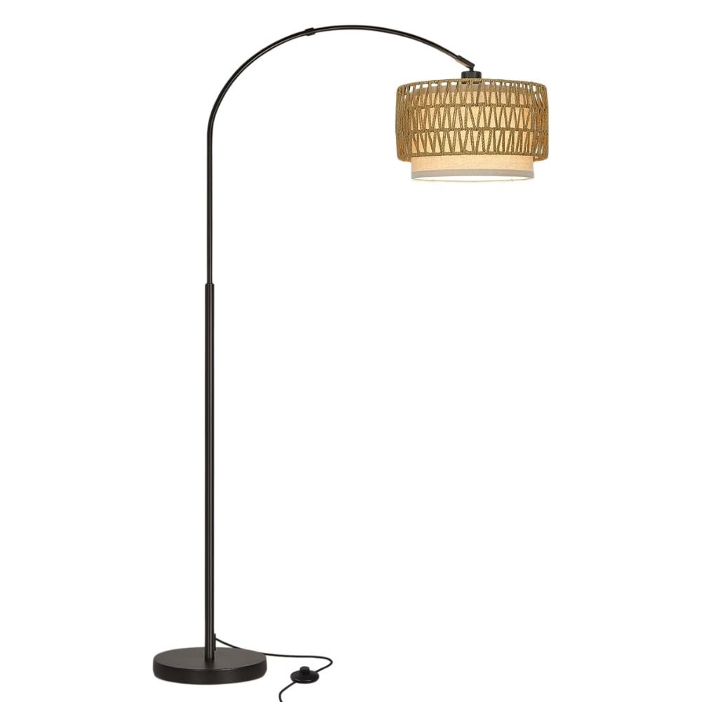 Seaside Village Rattan Arc Floor Lamp