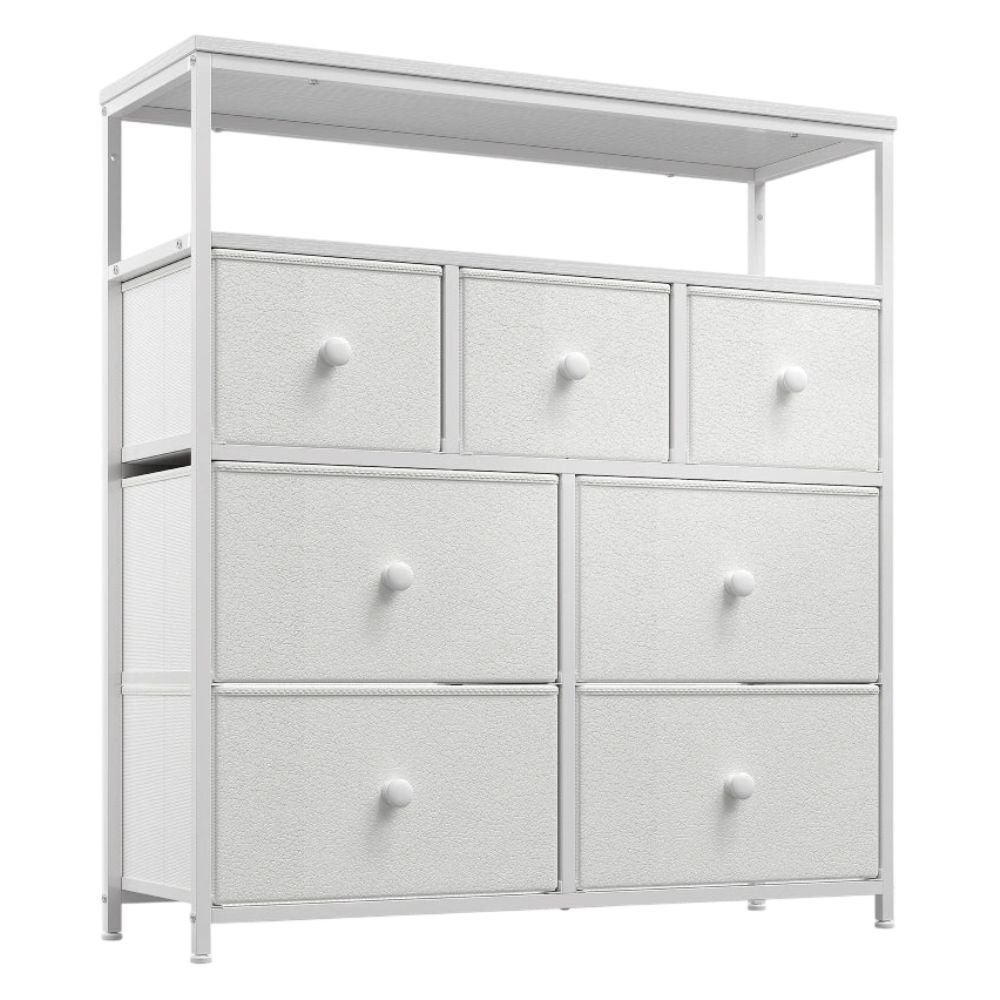Reibii White 7-Drawer Dresser