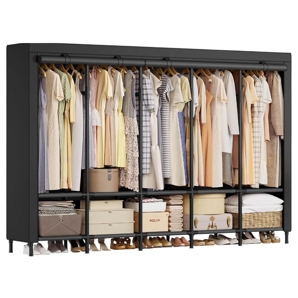 SONGMICS Covered Wardrobe Rack