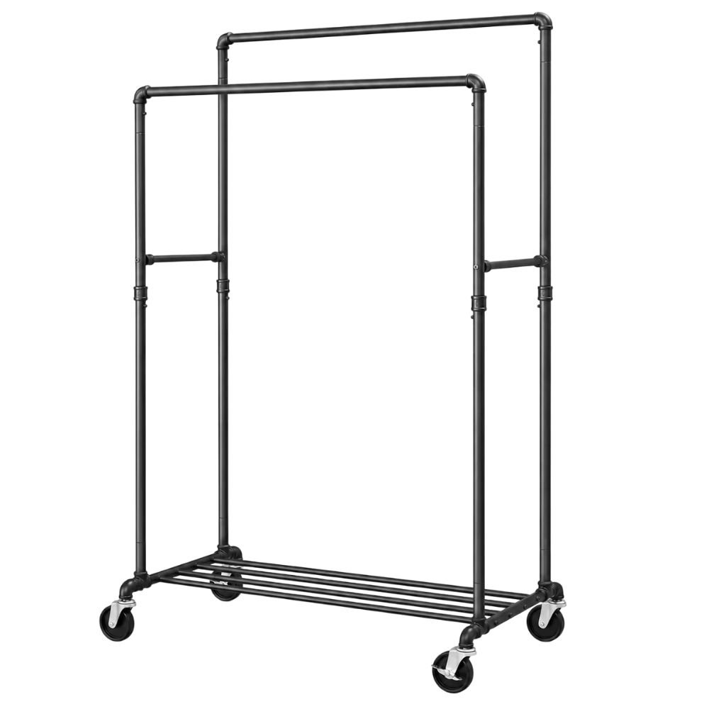 SONGMICS Double-Rod Rolling Clothes Rack