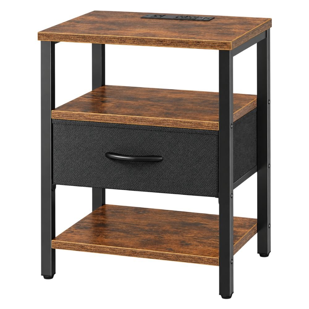 SUPERJARE Nightstand With Charging Station