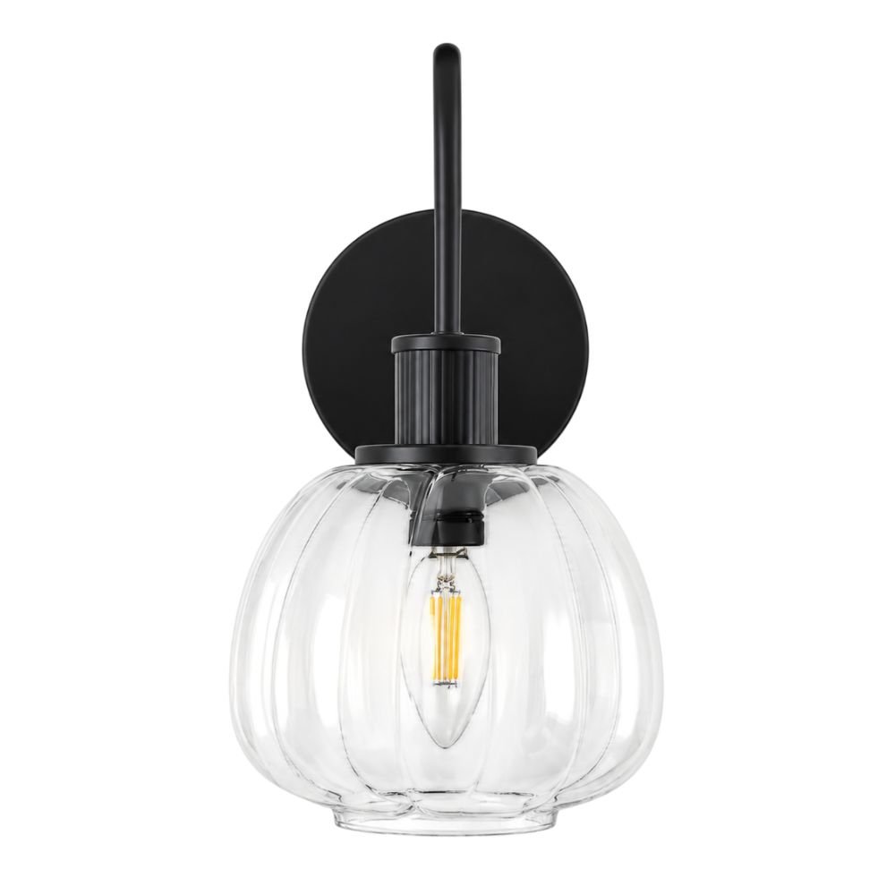 Tribesigns 2 Pack Ribbed Glass Wall Sconces