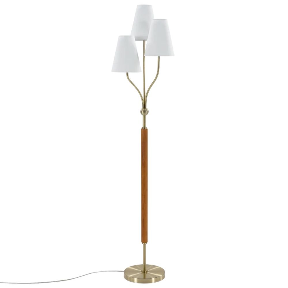 Tribesigns 3-Head Floor Lamp With Linen Shades