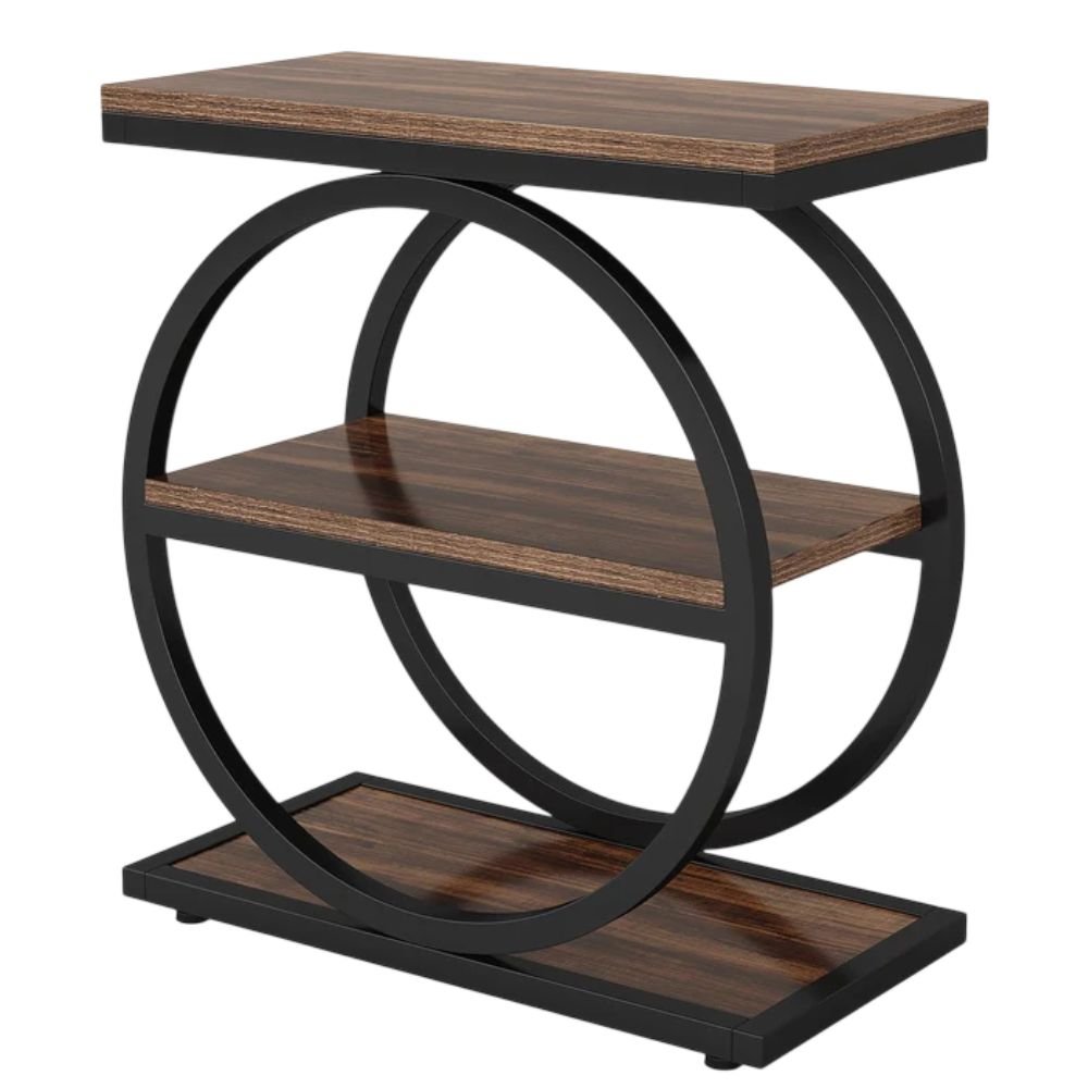 Tribesigns Three-Tier End Table With Ring Frame