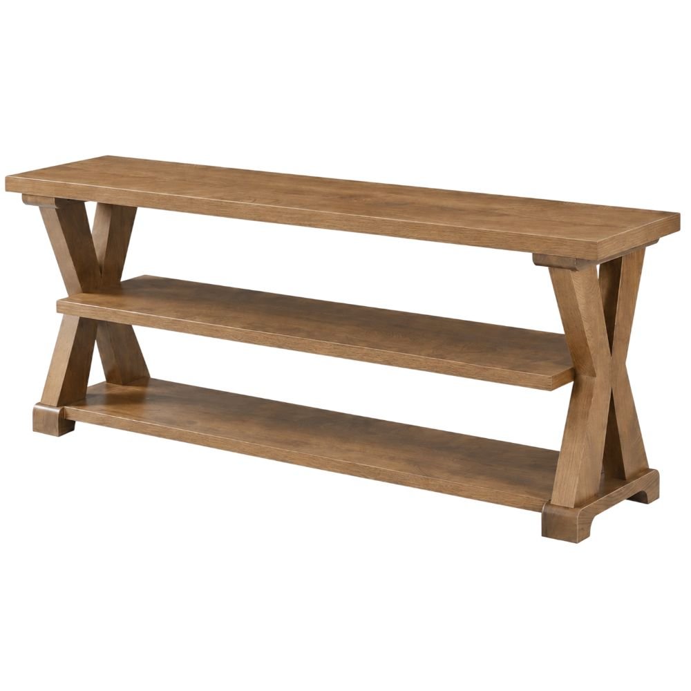 Tribesigns Farmhouse Entryway Bench With X-Frame Sides