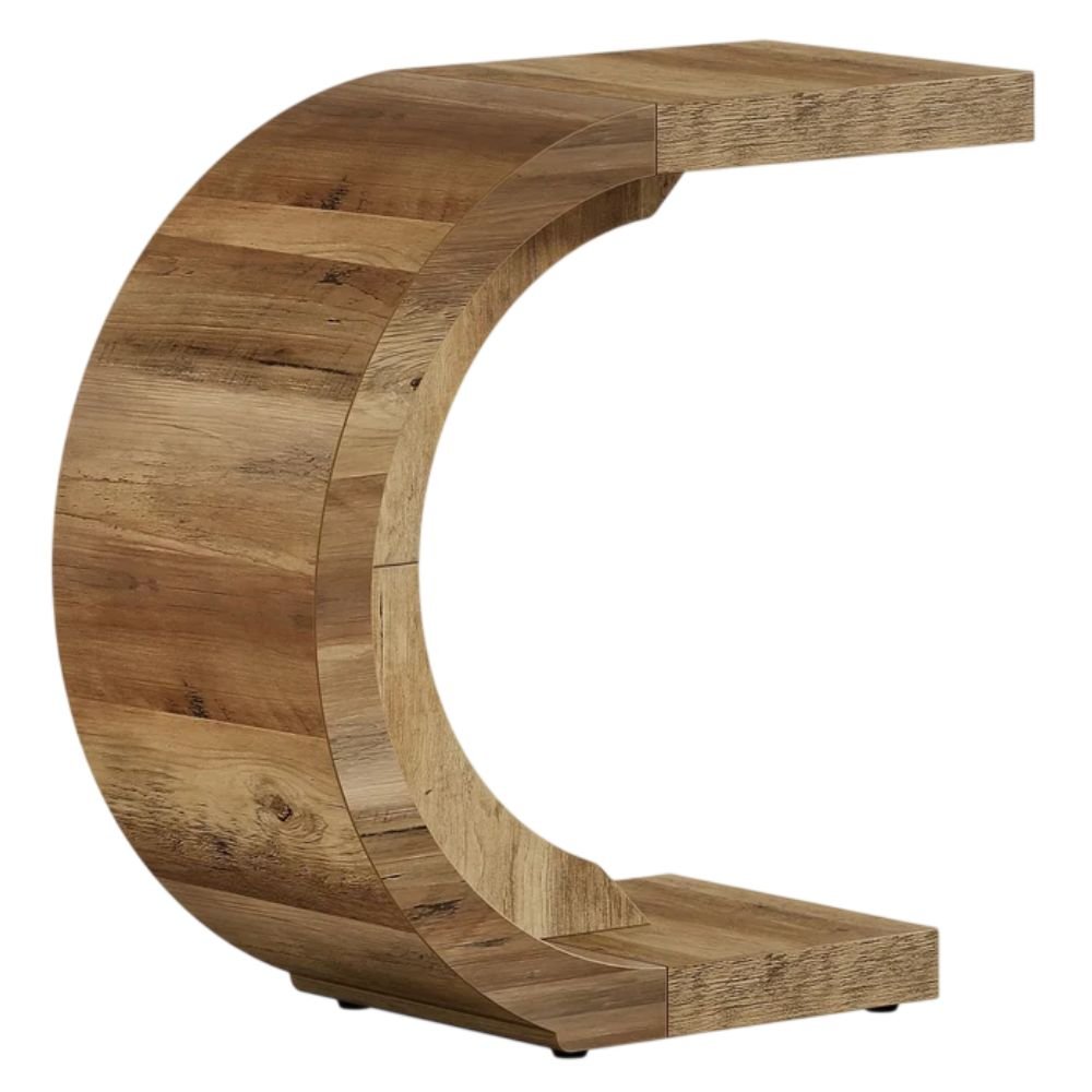 Tribesigns C-Shaped Wood End Table