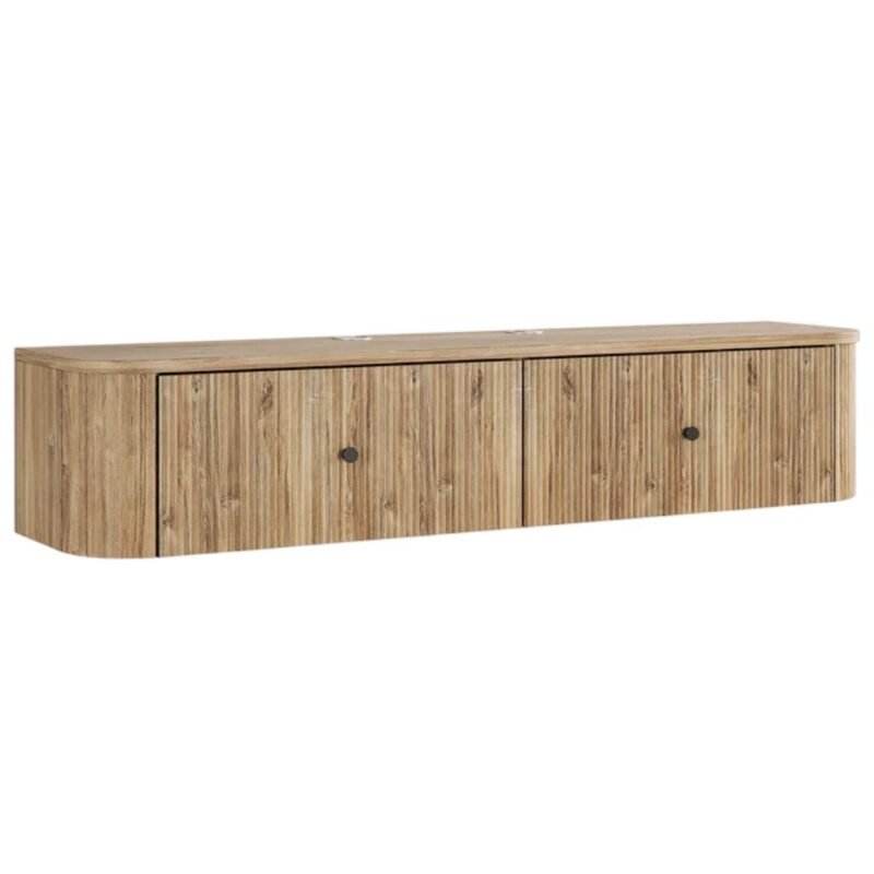 Tribesigns Floating TV Stand With Fluted Drawers